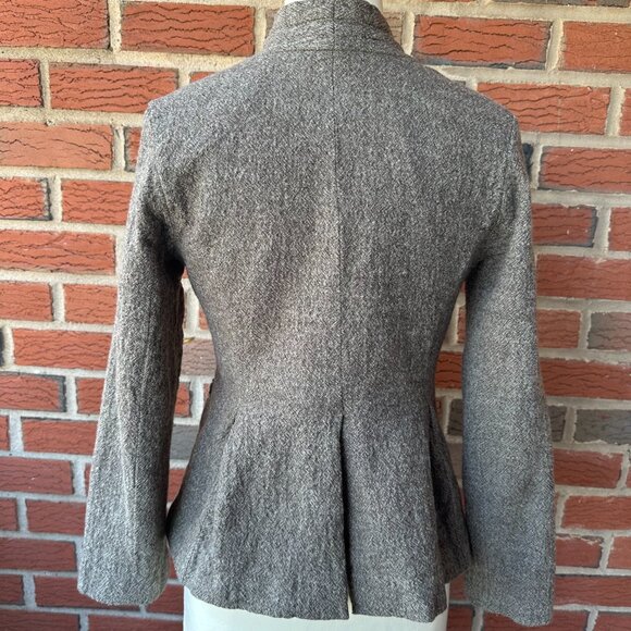Eileen Fisher Brown Shawl Collar Wool Boucle Fitted Jacket - XS - Pockets - Picture 3 of 3